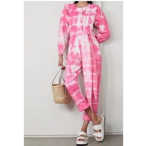 HOLD FOR TRADE LoveShackFancy Pink and White tie dyed jumpsuit